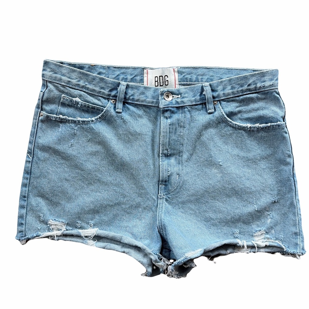BDG Light Blue Distressed Jean Shorts